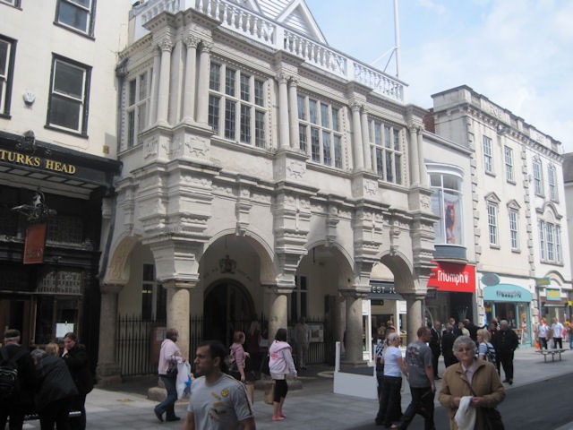 Exeter Guildhall and the surrounding High Street